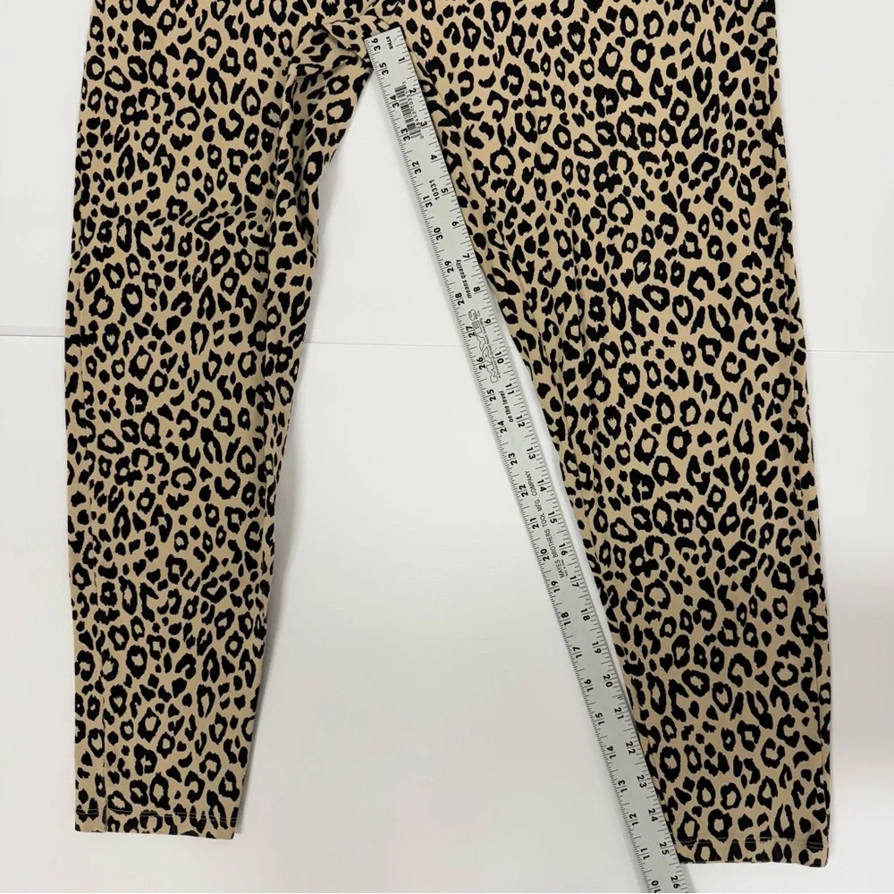 DG2 by DIANE GILMAN Leopard Cheetah Tan Black Leggings Pants womens size Large